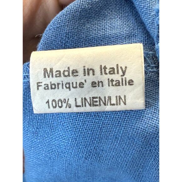 Terzo Millennio Women's 7269 Size Small Soft Blue Linen Short Sleeve Top NWT - Picture 7 of 7